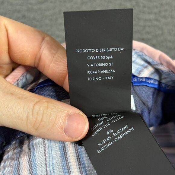 PT01 Pants Mens 34x36 Pink Slim Fit Stretch Chinos Preppy Made in Italy - Picture 4 of 14